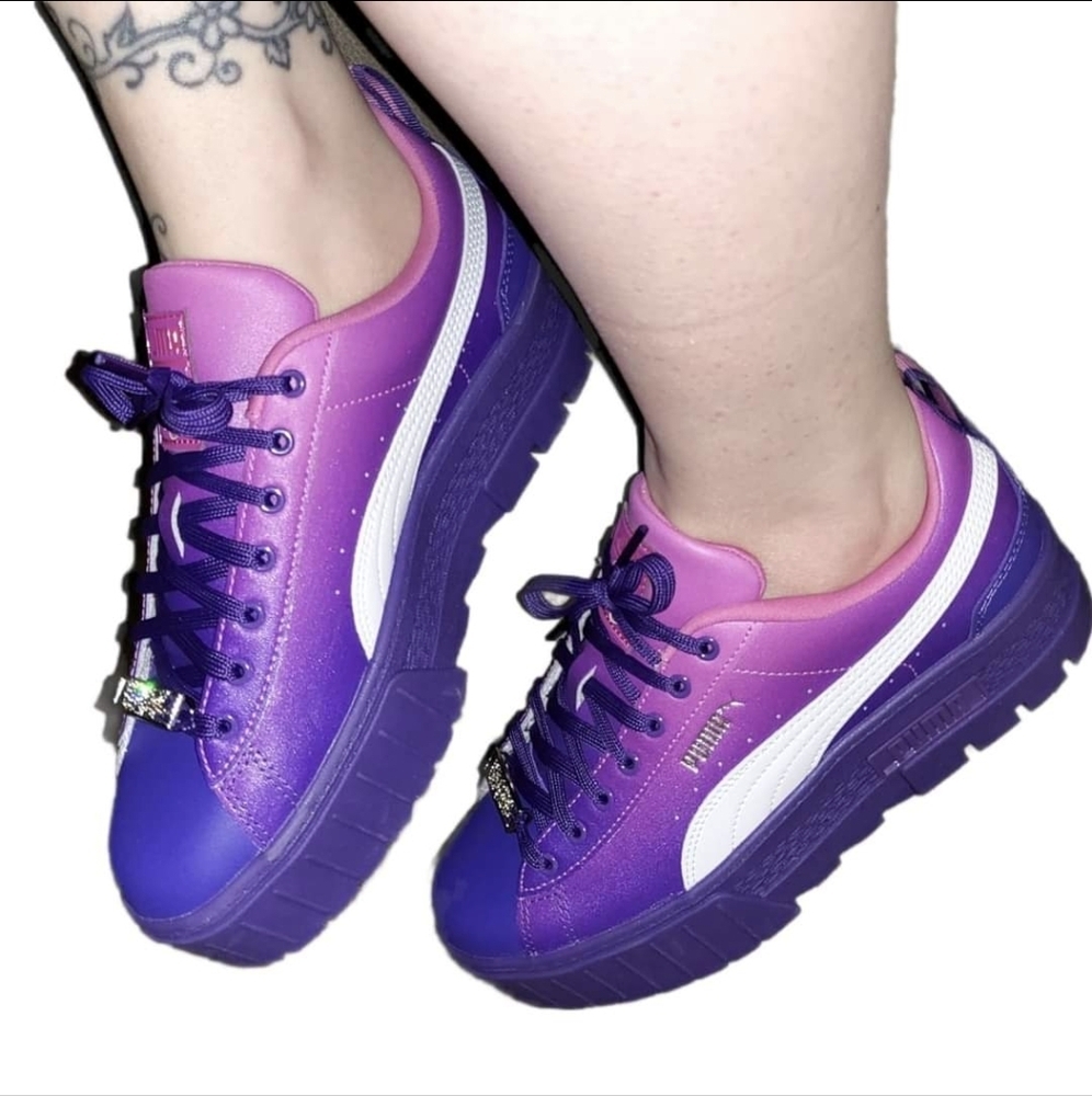 New Puma x Bratz Mayze Platform Sneakers Prism Violet Bratz Shoes Sz 8.5 Shoes - Picture 11 of 15